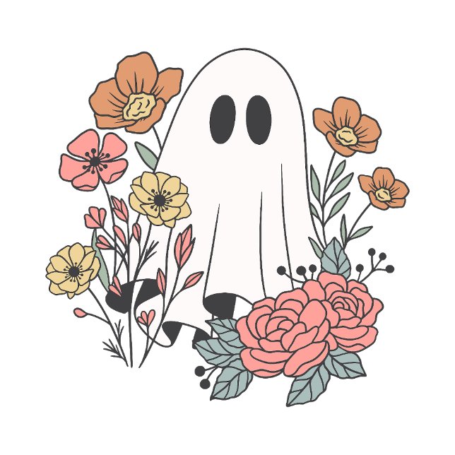 Niedliches BlumenHalloween-Ghost-Monogramm Tragetasche (Von Creator hochgeladen)