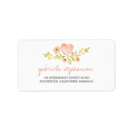 niedliches Blumenherz Adressaufkleber