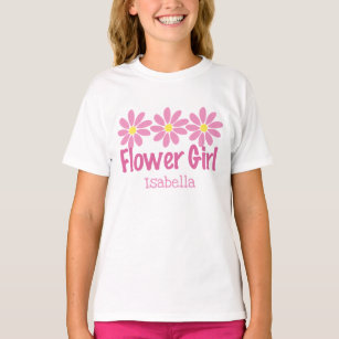 Niedliches Blumenmädchen Rosa Daisy Personalisiert T-Shirt
