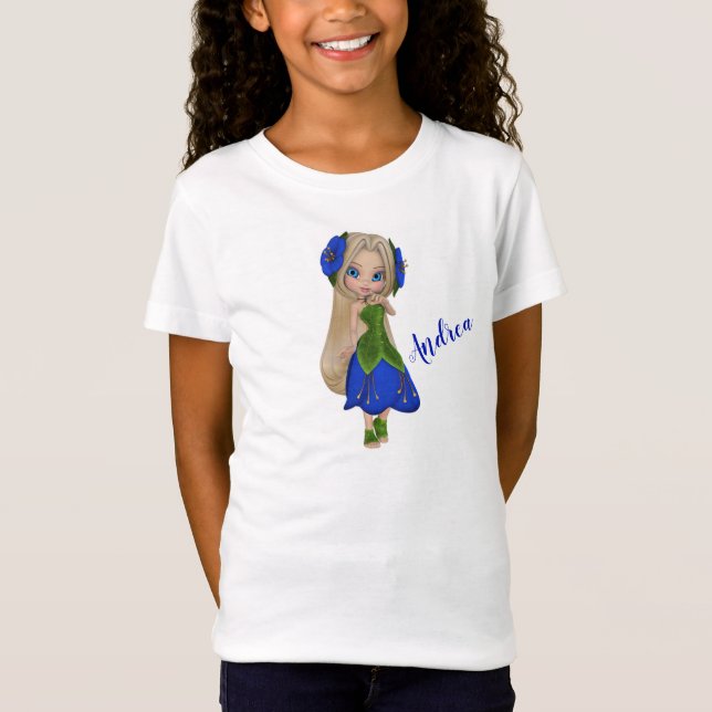 Niedliches Blumenmädchen T-Shirt (Vorderseite)