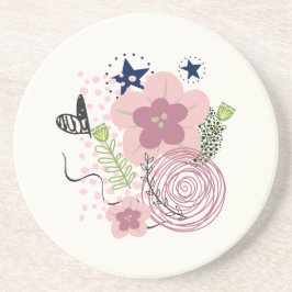 Niedliches Blumenmuster Getränkeuntersetzer