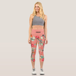 Niedliches Blumenmuster in Aquarellfarben Capri Leggings
