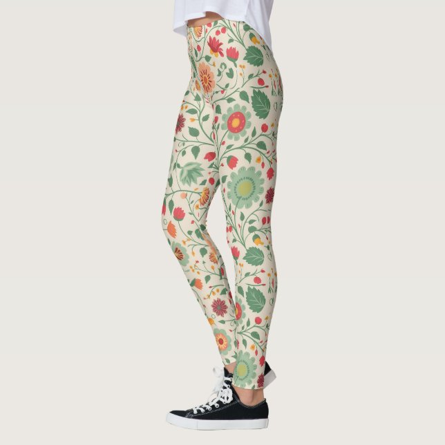 Niedliches Blumenmuster Leggings (Links)