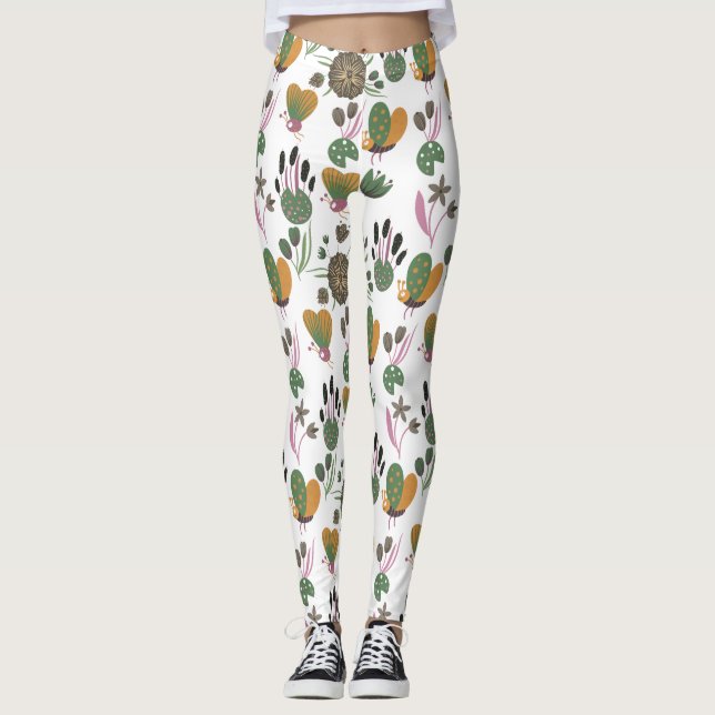 Niedliches Blumenmuster Leggings (Vorderseite)