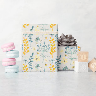 Niedliches Blumenmuster mit Schmetterlingen Geschenkpapier
