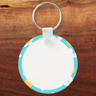 Niedliches Blumenmuster Personalisiertes Foto Schlüsselanhänger