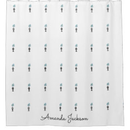 Niedliches Blumenmuster weiß Duschvorhang