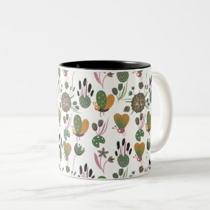 Niedliches Blumenmuster Zweifarbige Tasse
