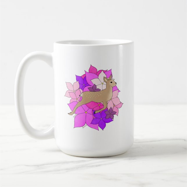 Niedliches Blumenrehkitz Kaffeetasse (Links)