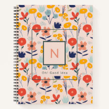 Niedliches Blumenrosa Muster Monogramm