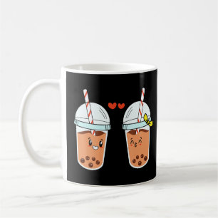 Niedliches Boba Bubble Milk Tee Couple für den Val Kaffeetasse
