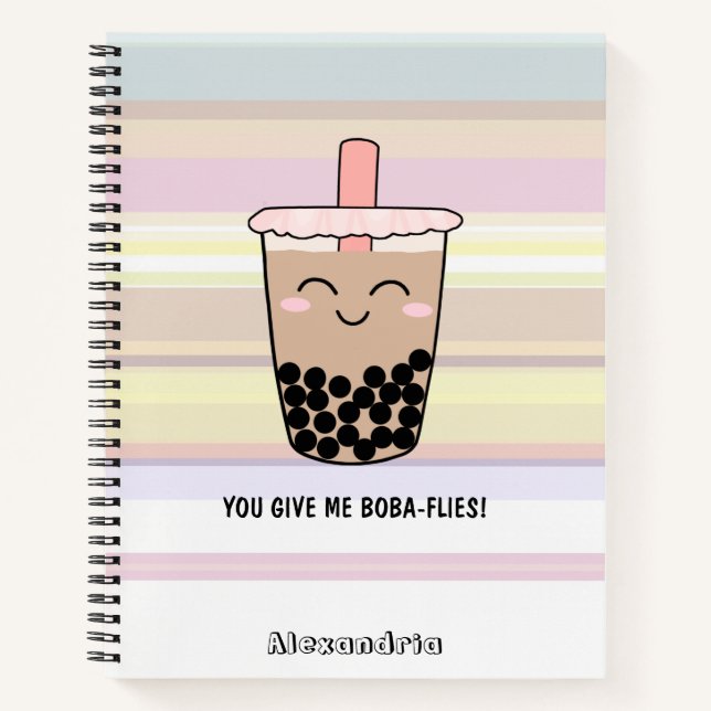 Niedliches Boba Milk Tee Pub Notebook Notizbuch (Vorderseite)
