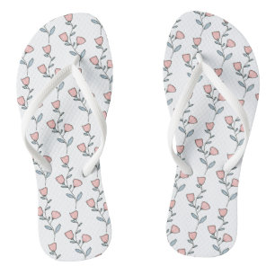 Niedliches Bohemisches Rosa Lila Blumenmuster Flip Flops