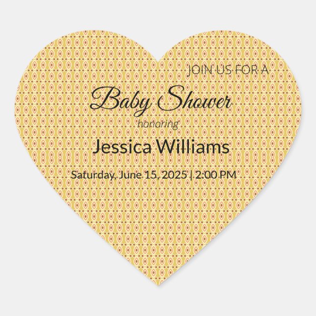 Niedliches Boho Baby Duschgeschlecht neutral, anpa Herz-Aufkleber (Vorderseite)