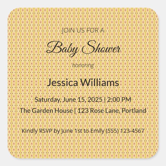 Niedliches Boho Baby Duschgeschlecht neutral, anpa Quadratischer Aufkleber (Vorderseite)