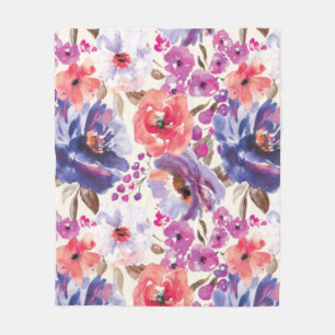 Niedliches BoHo-Chic-Blumendesign Fleecedecke
