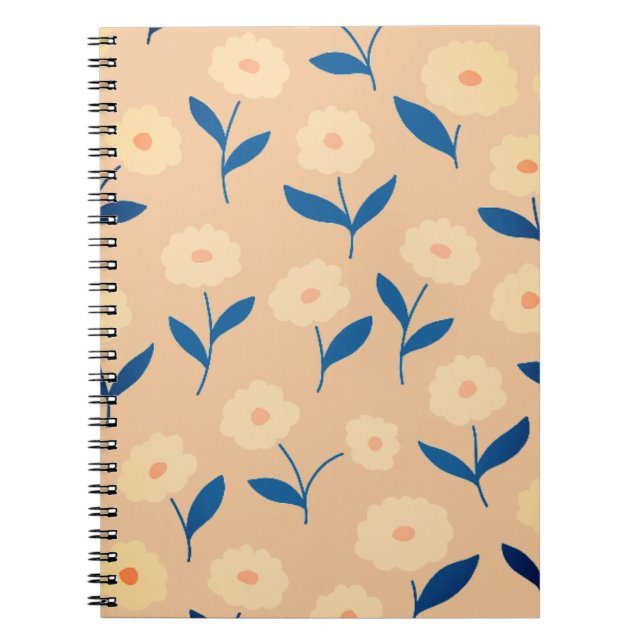 Niedliches Boho Chic Light Orange Blume Notebook Notizblock (Vorderseite)