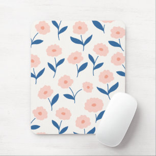 Niedliches Boho Chic Pink-Blume-Muster Mousepad
