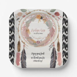 Niedliches Boho Dreamcatcher Baby Dusche Party Pappteller