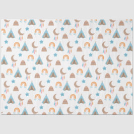 Niedliches Boho-Muster in Weiß Seidenpapier