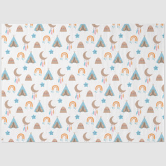 Niedliches Boho-Muster in Weiß Seidenpapier