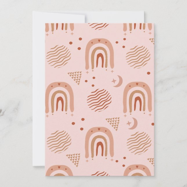 Niedliches boho-nahtloses Muster Einladung (Vorderseite)