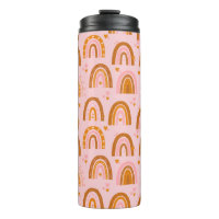 Niedliches Boho-Regenbogen-Herzmuster in rosa Oran