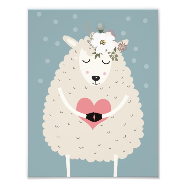 Niedliches Boho Sheep Kinderzimmer Deco Artwork Po Fotodruck (Vorne)