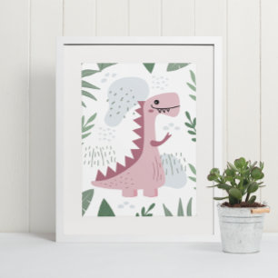 Niedliches Boho T-Rex Dinosaur Baby Room Kinderzim Poster
