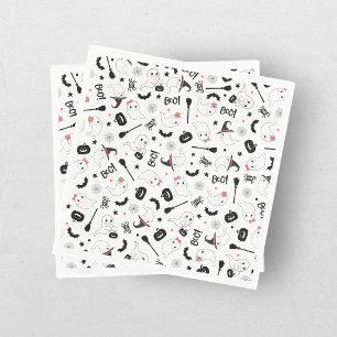 Niedliches Boo Spooky Ghost Halloween Pink Girl Serviette