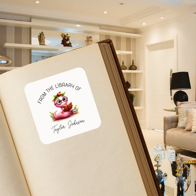 Niedliches Bookworm Book Stickers Personalisiertes (Von Creator hochgeladen)