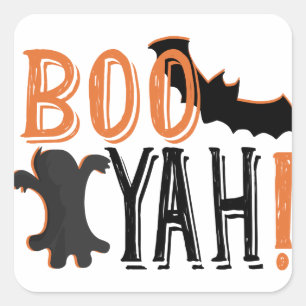 niedliches booyah Halloween Quadratischer Aufkleber