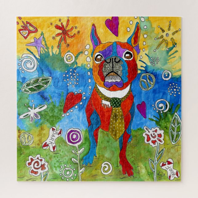 Niedliches Boston Terrier Puzzle - 520 Stück (Vertikal)