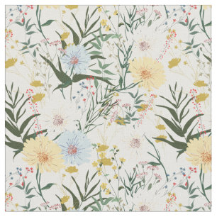 Niedliches botanisches Elfenbein und blau Stoff