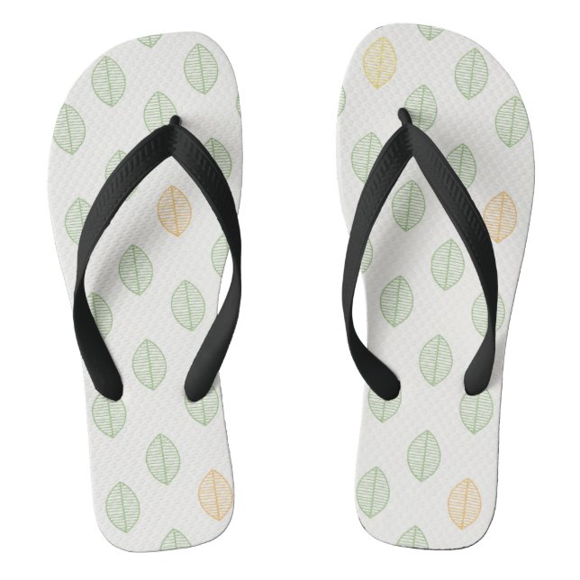 Niedliches botanisches Leaf-Muster Flip Flops (Fußbett)