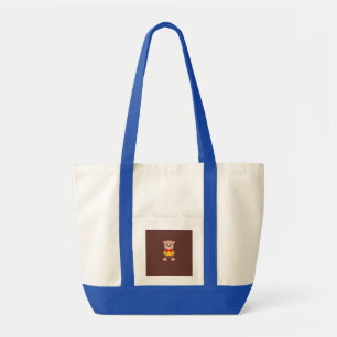 Niedliches Bowtie Teddy Bear Blue Spaceship Tragetasche