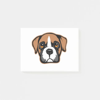 Niedliches Boxer-Hund-Welpen-Portrait Zeichnend Post-it Klebezettel