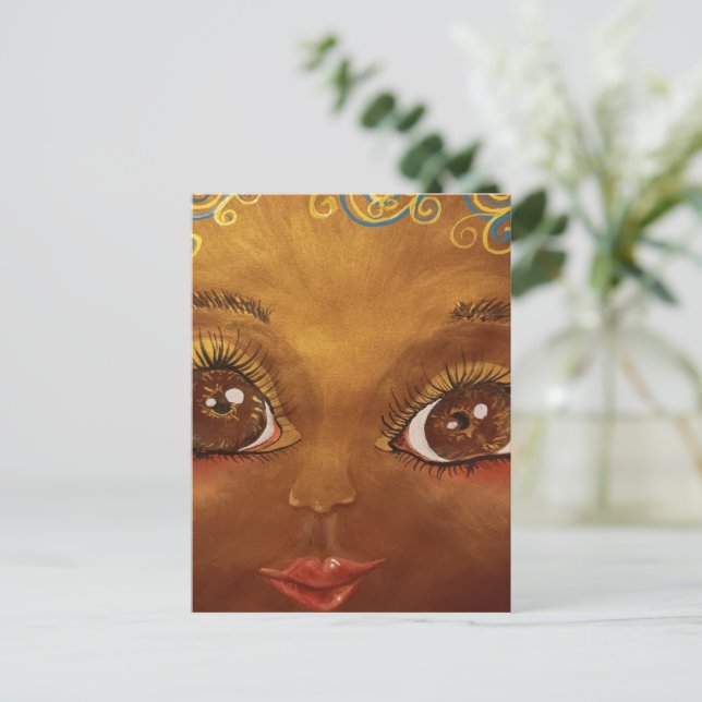 niedliches Braun Postkarte (Stehend Vorderseite)