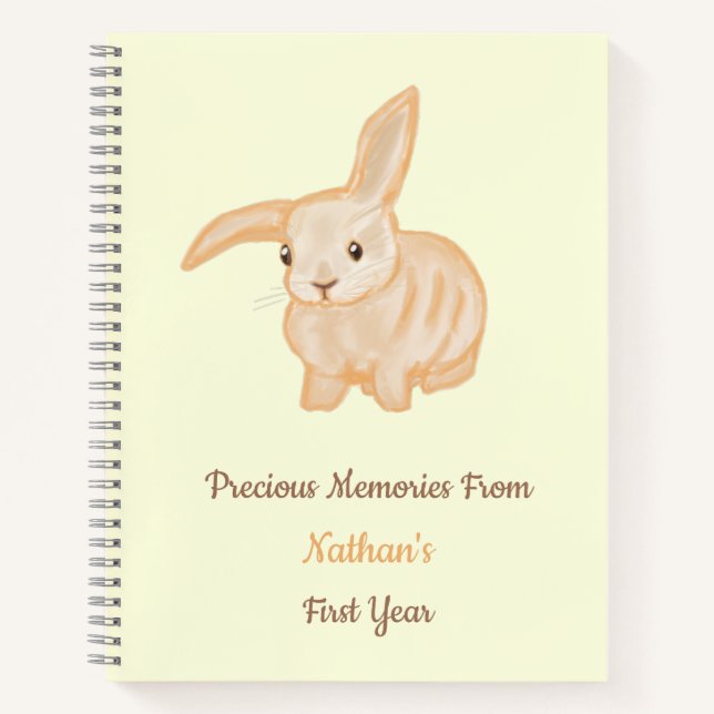 Niedliches braunes Kaninchen - durchsichtig auf ge Notizbuch (Vorderseite)