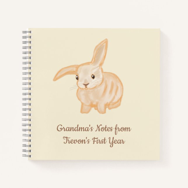 Niedliches braunes Kaninchen - transparent auf Bei Notizbuch (Vorderseite)