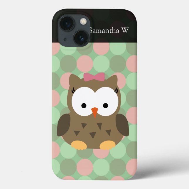 Niedliches braunes Owl mit rosa Bow Case-Mate iPhone Hülle (Rückseite)