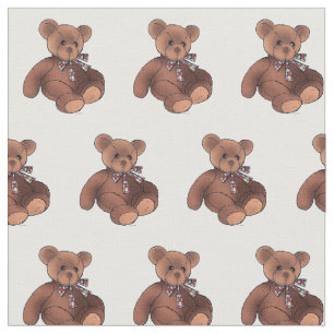 niedliches braunes Teddybärn-Kinderzimmer Stoff