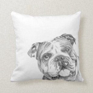 Niedliches britisches Bulldoggenkissen durch Tracy Kissen