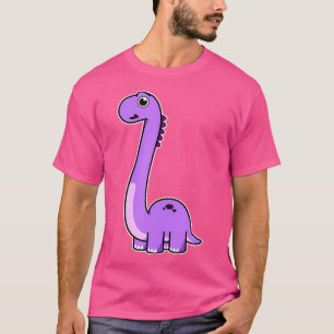 Niedliches Brontosaurus Dinosaurier T-Shirt - Lila