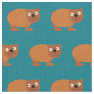 Niedliches Brown Bear Kid Baby Kinderzimmer Aquama Stoff