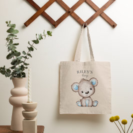 Niedliches Brown Bear Mit Monogramm Baby Tragetasche