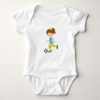 Niedliches Brown Hair Soccer Baby Shirt