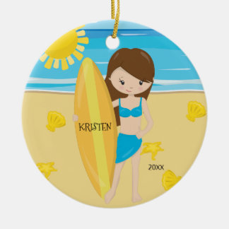 Niedliches brünettes keramikornament