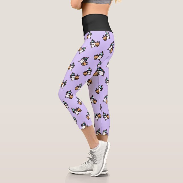 Niedliches Bubble Tee & Unicorn Capri Leggings (Links)