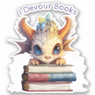 *~* Niedliches Buch Lesen Baby Dragon AP88 I DEVOU Aufkleber